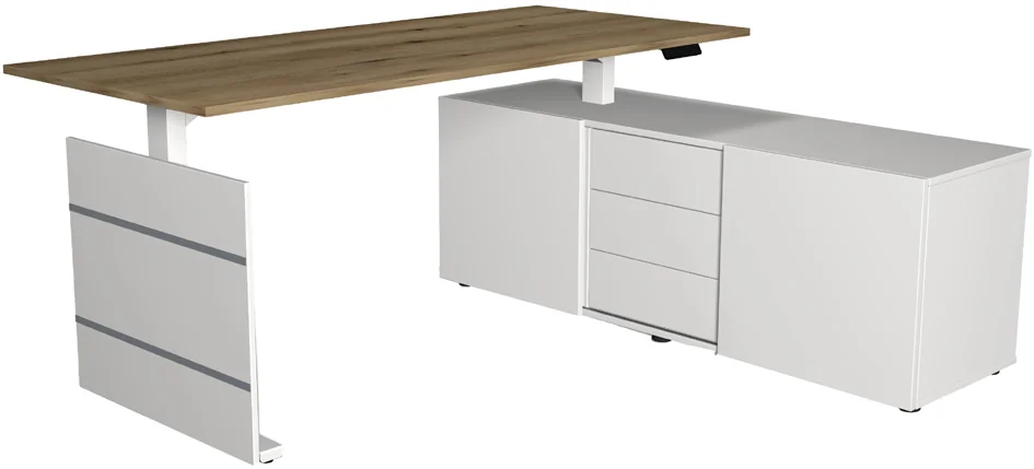 kerkmann Poste de travail complet Move 3, blanc/gris clair - OEM 103849.1