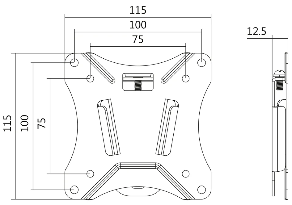 LogiLink Support mural pour TV, plat, 33,02 - 68,58 cm - OEM BP0073