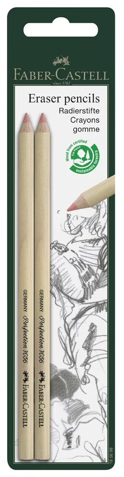 FABER-CASTELL Crayon gomme PERFECTION 7056, carte blister - OEM 185698