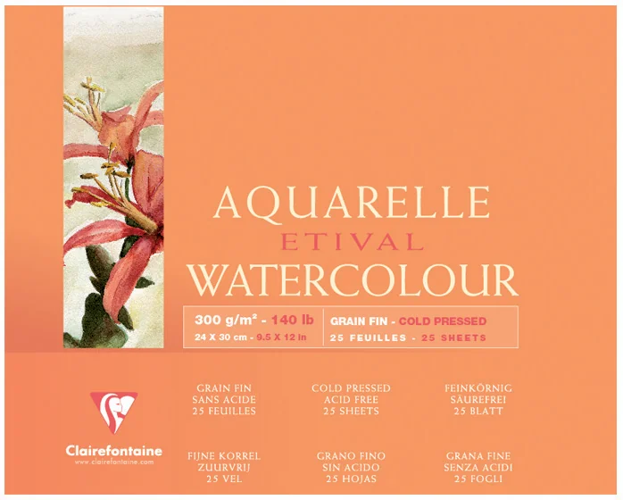 Clairefontaine Bloc artiste Aquarelle ETIVAL, 100 x 150 mm - OEM 96468C