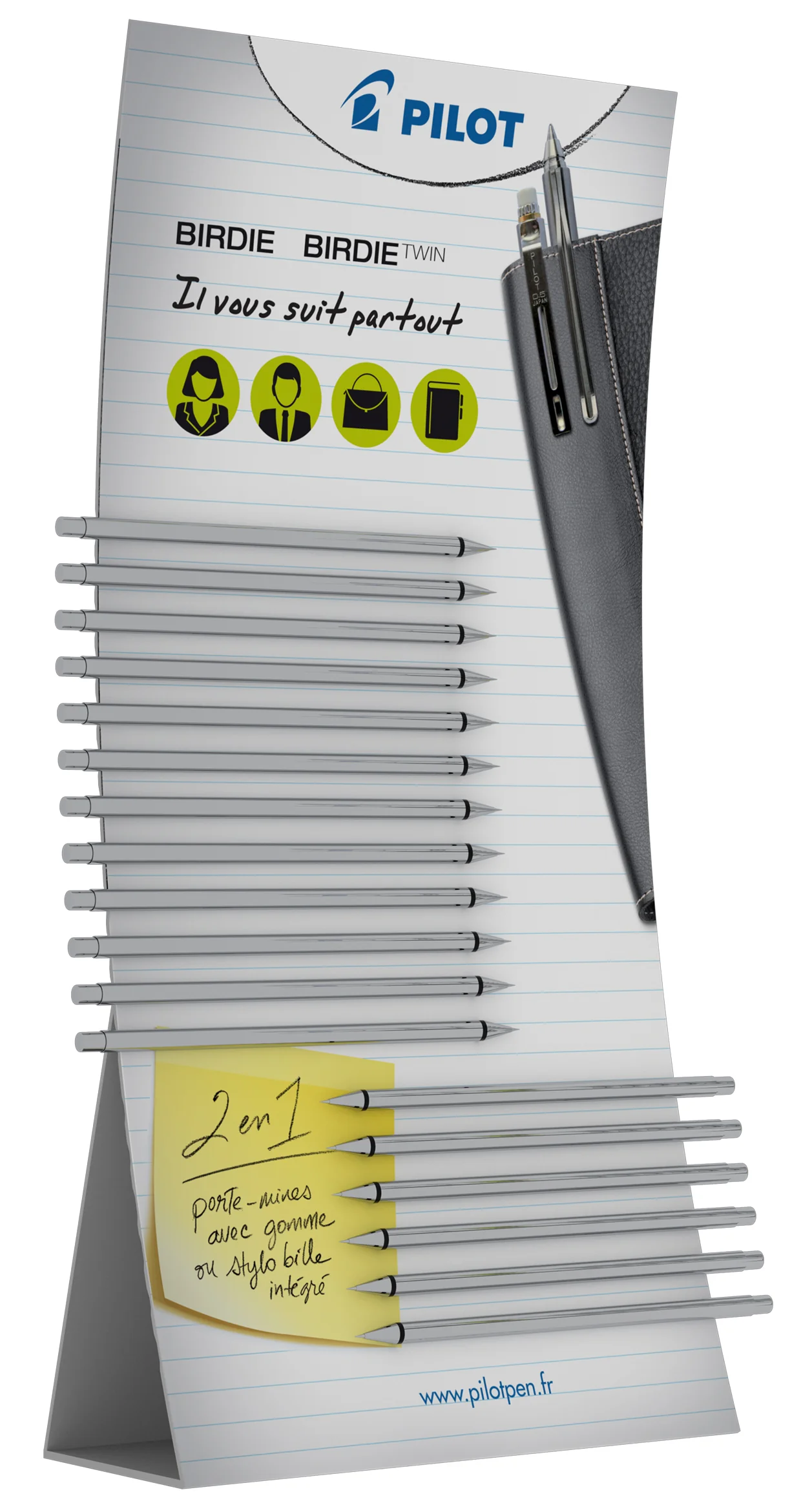 Pilot Stylo multifonction Birdie Twin, en présentoir de 18 - OEM 237730