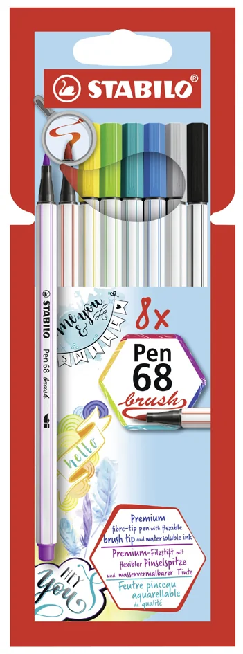 STABILO Feutre pinceau Pen 68 brush, étui en carton de 12 - OEM 568/12-21