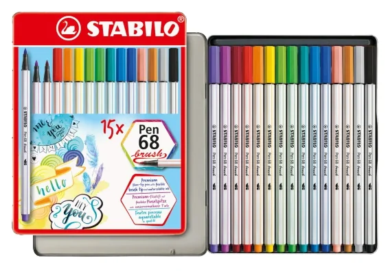 STABILO Feutre pinceau Pen 68 brush, étui en métal de 25 - OEM 568/25-321