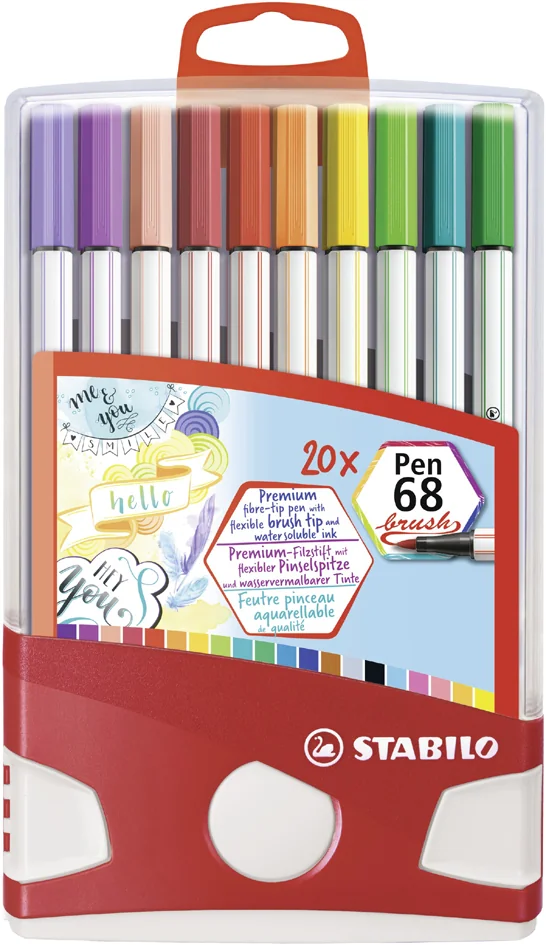 STABILO Feutre de dessin Pen 68 brush, ColorParade de 20 - OEM 568/20-0211