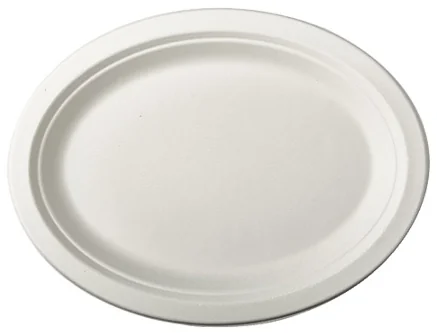 PAPSTAR Assiette en canne à sucre 'pure', ovale, 260x220 mm - OEM 89741