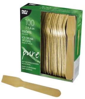 PAPSTAR Cuillère à glace en bois 'pure', longueur: 94 mm - OEM 10625