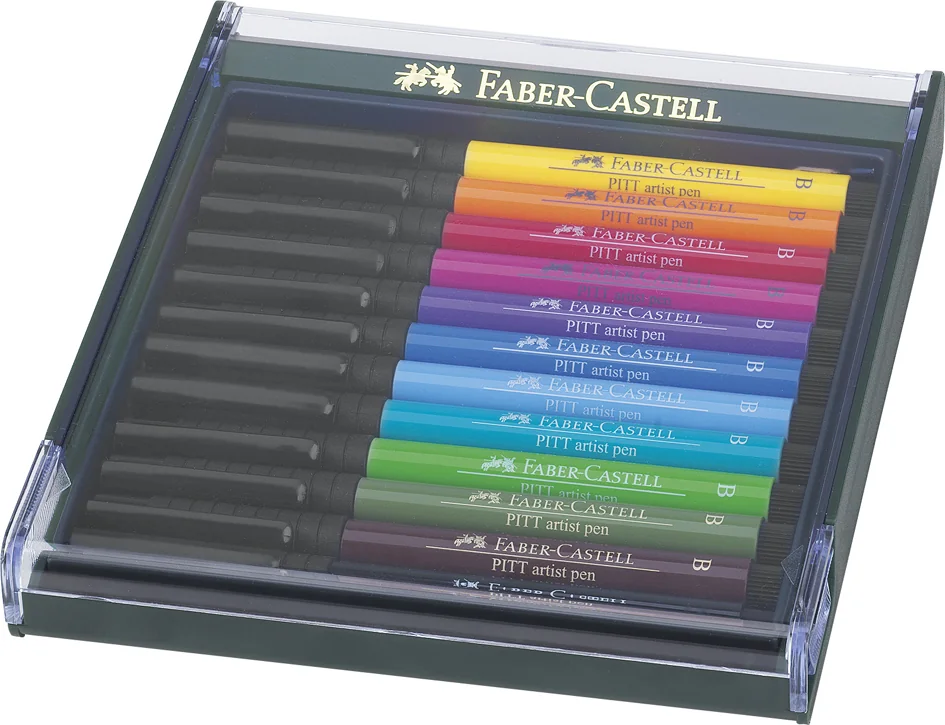 FABER-CASTELL Feutre PITT artist pen, ètui de 12 - OEM 267421