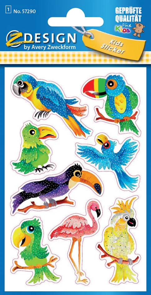Avery Zweckform ZDesign KIDS Sticker glitter 'oiseaux' - OEM 57290