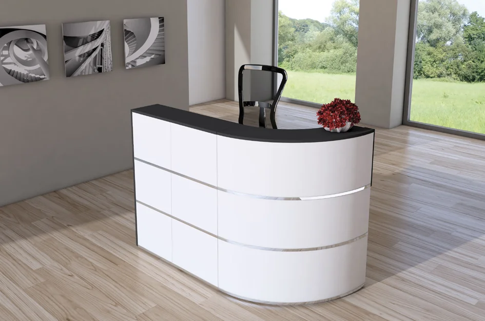 kerkmann Comptoir d'accueil arrondi Cento 1,blanc/anthracite - OEM 21385010