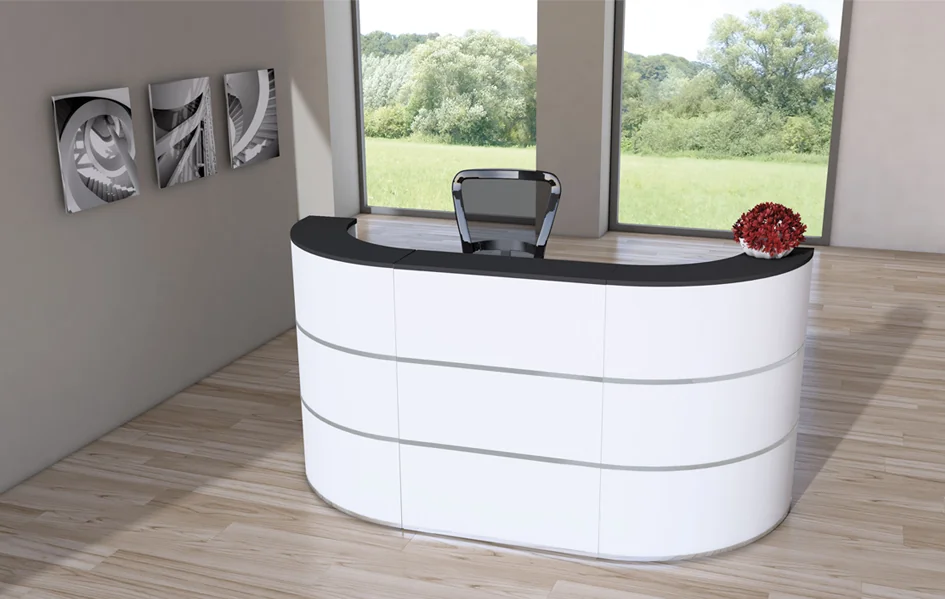 kerkmann Comptoir d'accueil arrondi Cento 3A, blanc/ - OEM 21385610