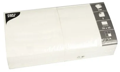PAPSTAR Serviettes, 330 x 330 mm, 2 plis, blanc - OEM 14486