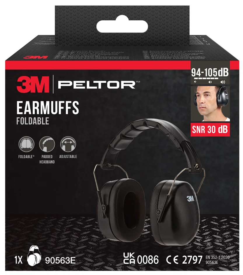 3M Casque anti-bruit 90563E, pliable, noir - OEM 90563E-1 – Image 3