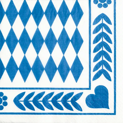PAPSTAR Serviette à motif 'Bleu bavarois', 330 x 330 mm - OEM 12901