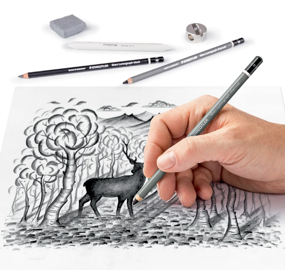 STAEDTLER Kit de dessin/ de fusains Charcoal Design Journey - OEM 61 100C