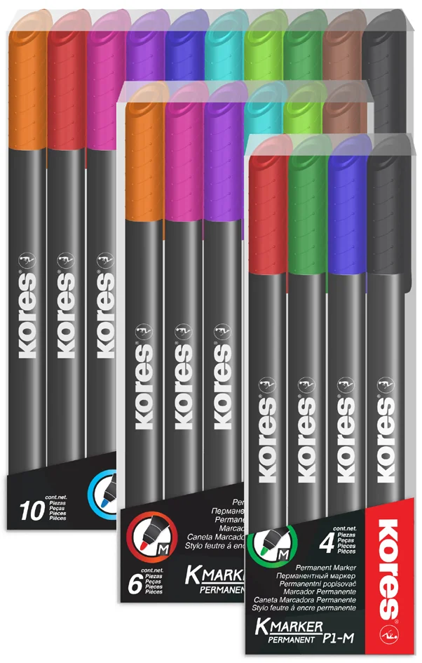 Kores Marqueur permanent 'K MARKER FINE', M, assorti - OEM M22140 – Image 2
