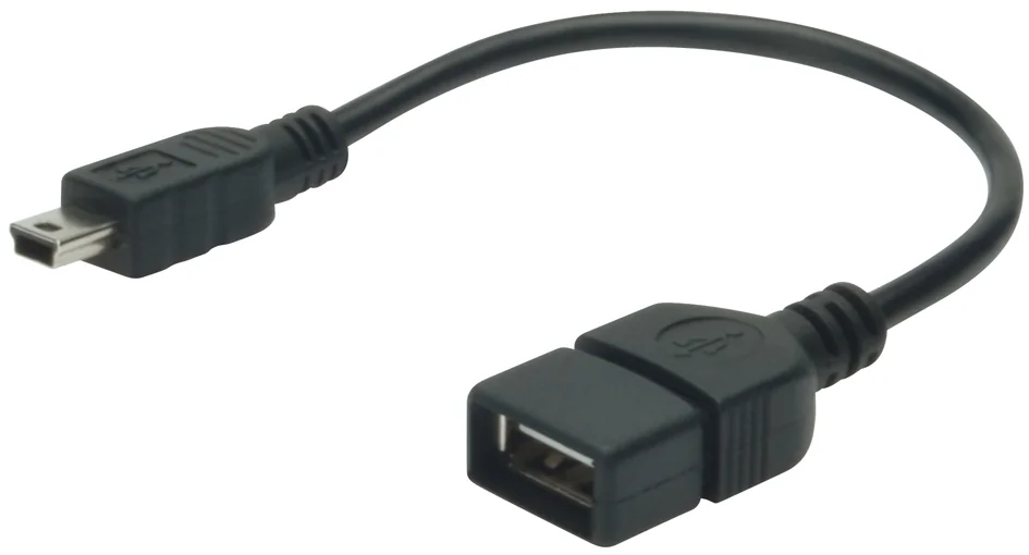 DIGITUS Câble adaptateur USB 2.0, mini USB-B - USB-A, 0,2 m - OEM AK-300310-002-S