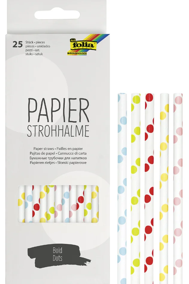 folia Paille en papier 'BOLD DOTS', longueur : 200 mm - OEM 12593
