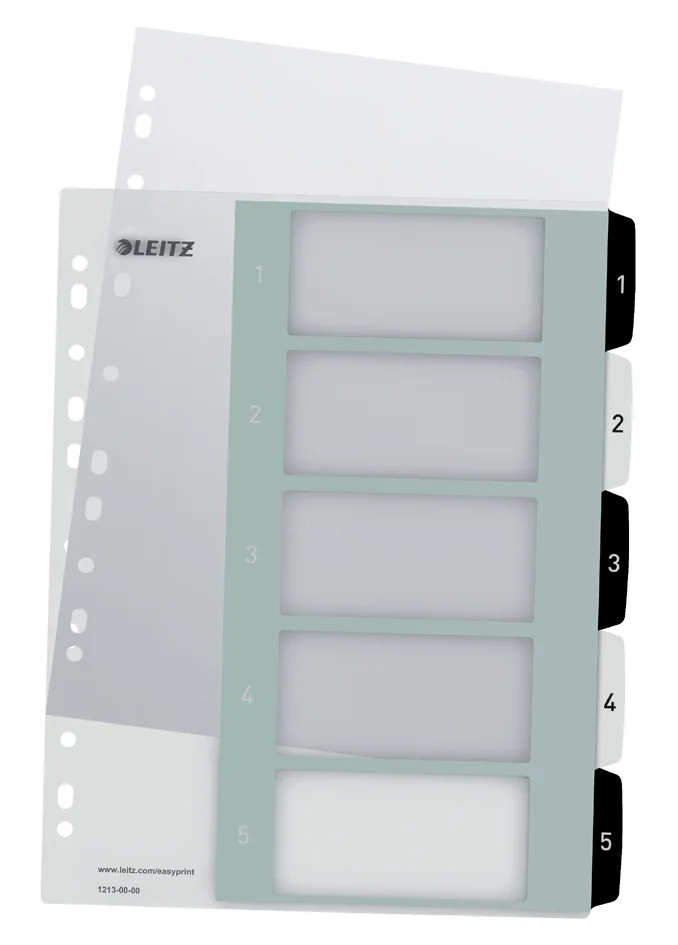 LEITZ Intercalaires en plastique WOW, numéroté, 1-20 - OEM 1217-00-00