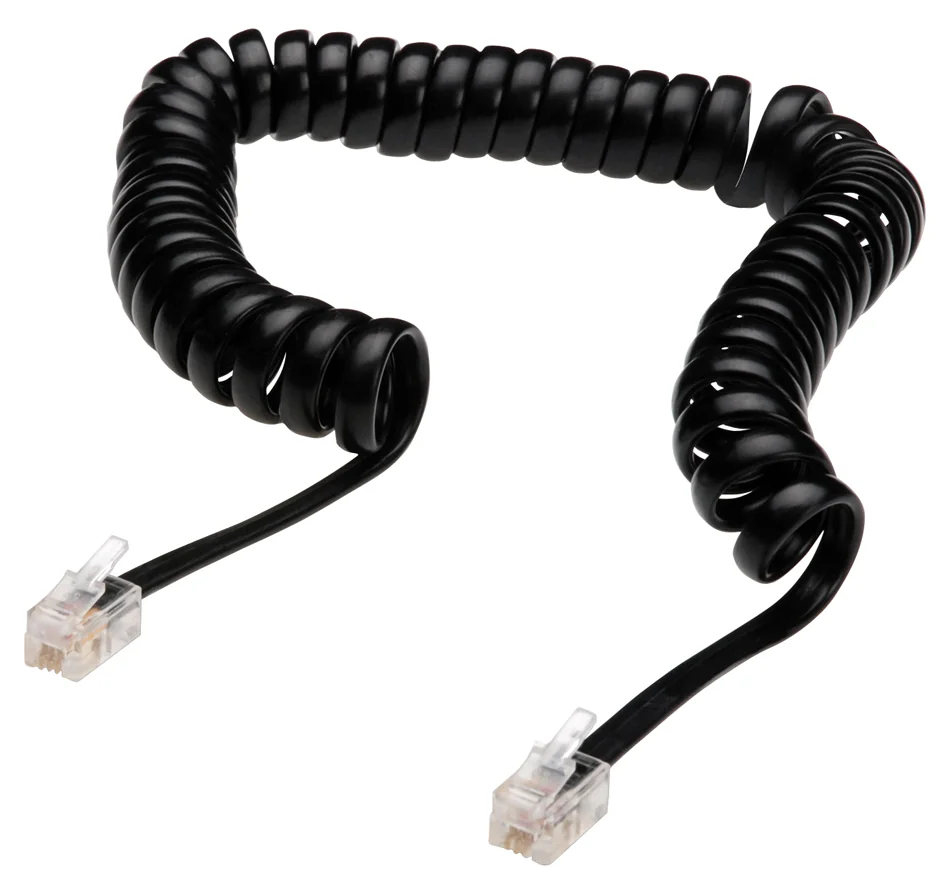 DIGITUS Cordon téléphonique spiralé, RJ10, 4,0 m - OEM AK-460101-040-S