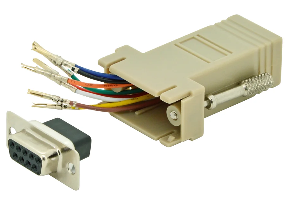 DIGITUS Adaptateur RS 232, mâle DB9 - femelle RJ45, beige - OEM AK-610517-000-I