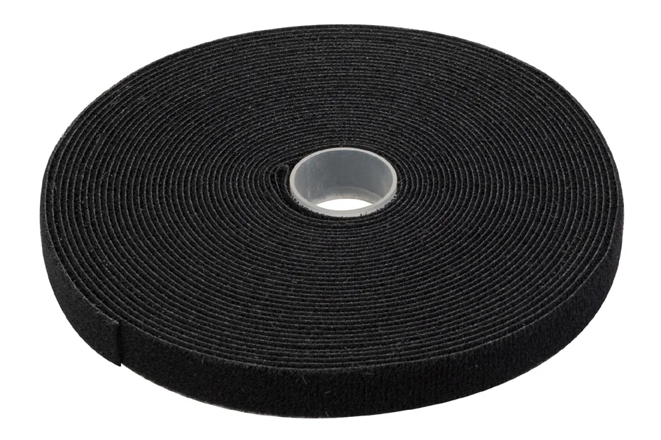 DIGITUS Lien auto-agrippant sur rouleau, 10 m, noir - OEM AK-770905-100-S