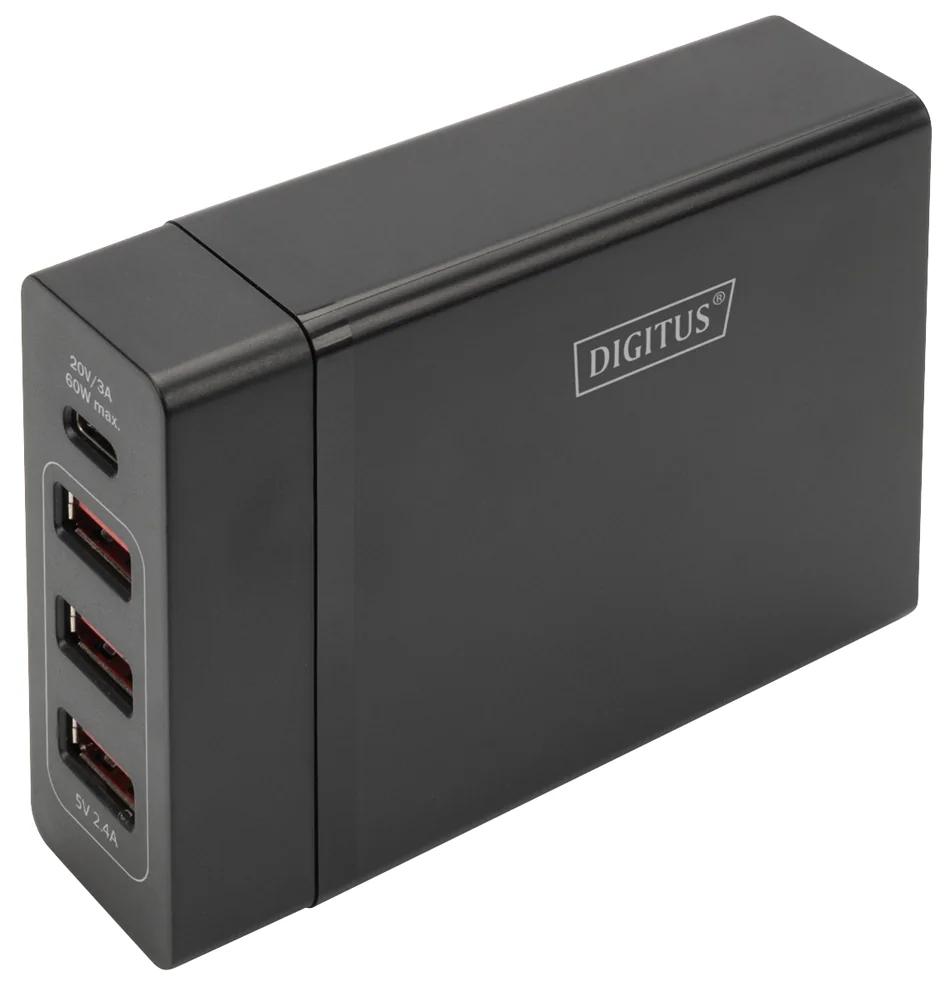 DIGITUS Adaptateur de charge universel USB, 4 ports, noir - OEM DA-10195