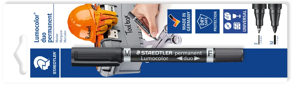 STAEDTLER Lumocolor Marqueur d'atelier duo permanent blister - OEM 348-9 BK-1