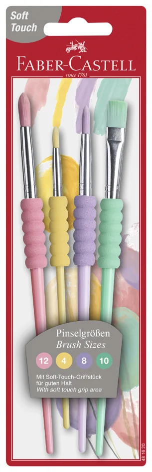 FABER-CASTELL Set de pinceaux à poils synthétiques pastel - OEM 481620