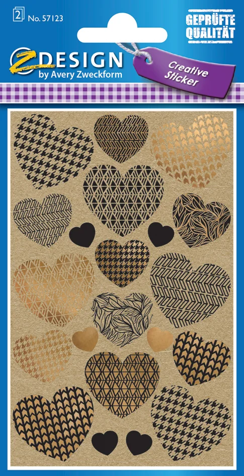 AVERY Zweckform Sticker cadeau ZDesign CREATIVE 'COEURS' - OEM 57123