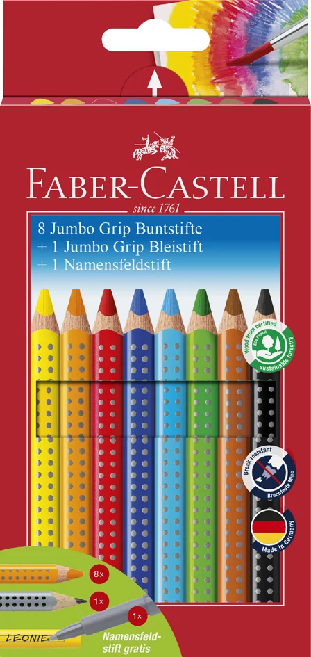 FABER-CASTELL Crayons de couleur Jumbo GRIP, étui promo - OEM 280921