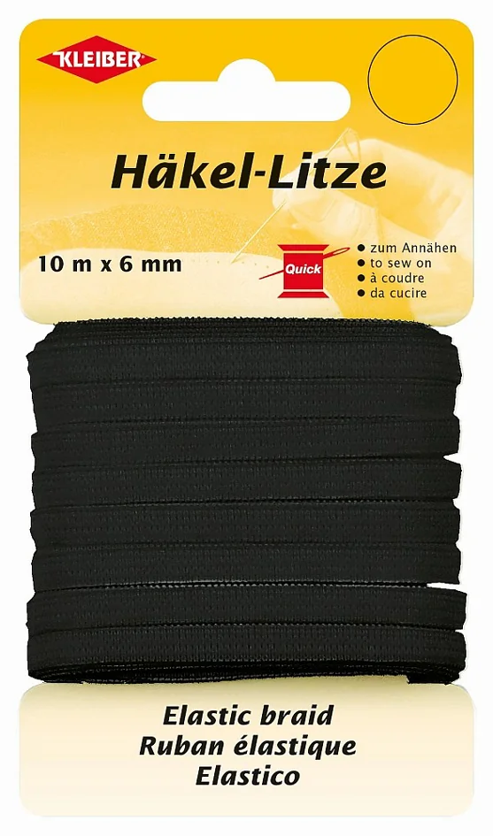 KLEIBER Ruban élastique, 6 mm x 10 m, noir - OEM 71085