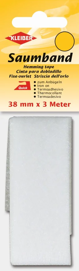 KLEIBER Ourlet thermocollant, 38 mm x 3 m, blanc - OEM 35202