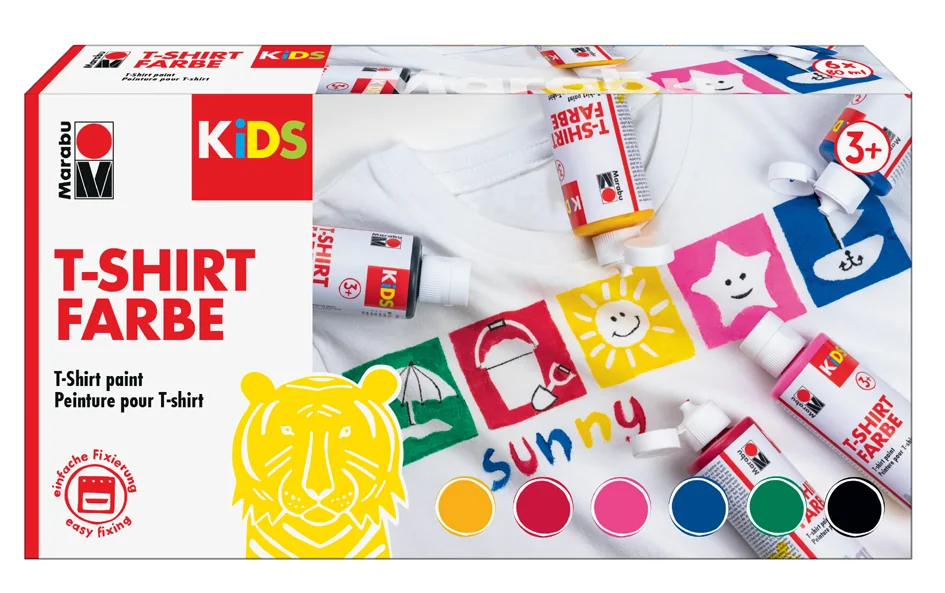 Marabu KiDS Peinture pour tissu 'T-Shirt Farbe', set de 6 - OEM 0308000000001