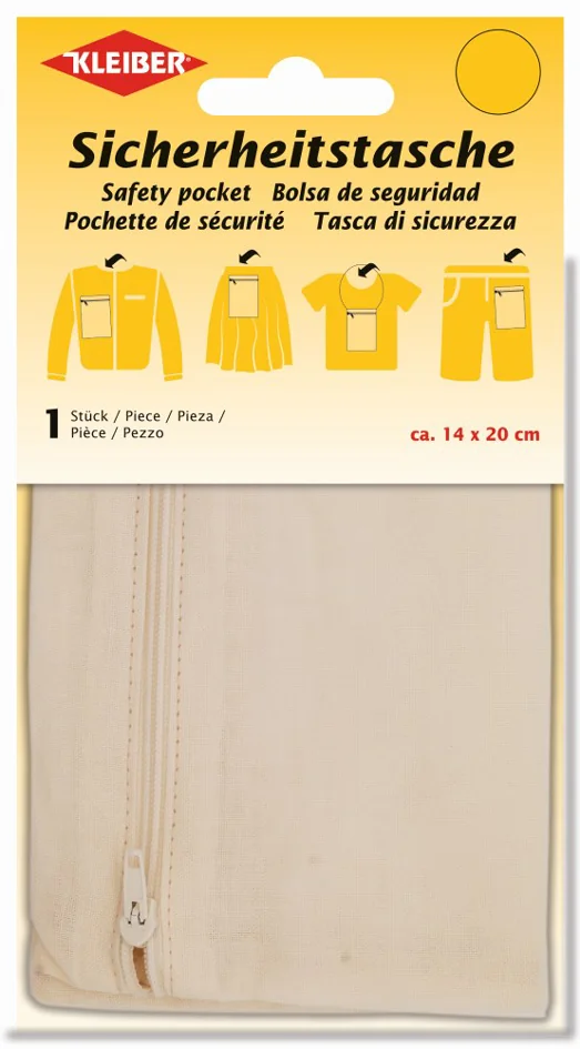KLEIBER Poche de sécurité anti-vol, 140 x 200 mm, écru - OEM 80186