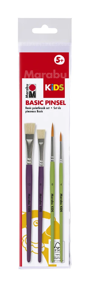 Marabu Set de pinceaux 'Basic Pinsel', 4 pièces - OEM 0318000000003