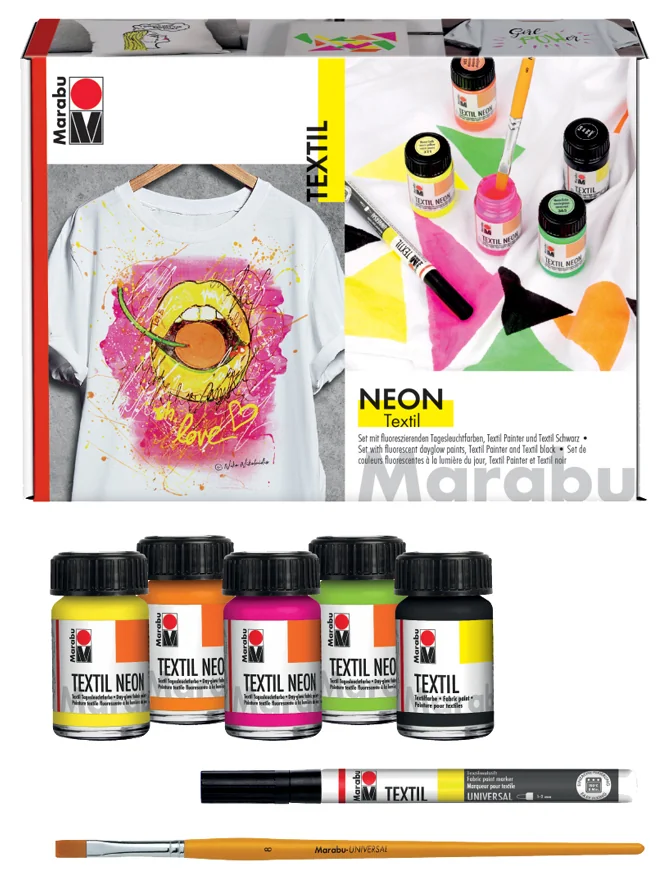 Marabu Set peinture pour tissu Neon Set, 4 x 15 ml - OEM 1711000000080