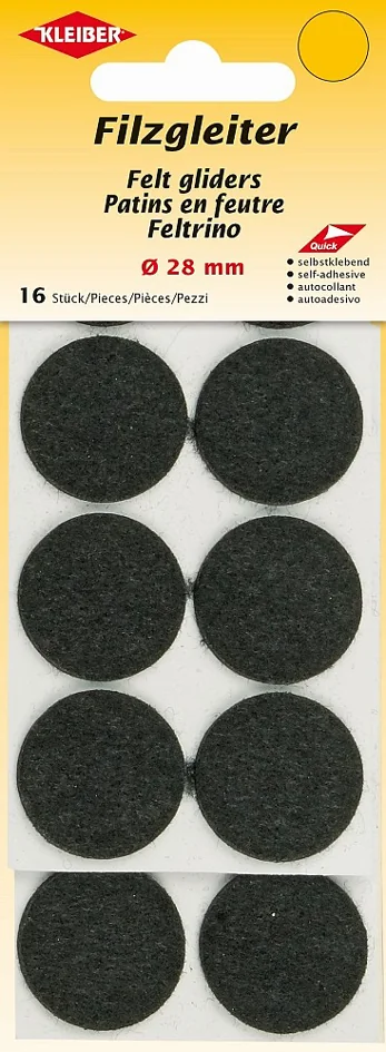 KLEIBER Patins en feutre, diamètre : 35 mm, noir - OEM 52001