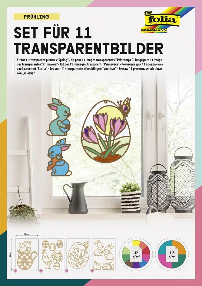 folia Kit de décoration pour fenêtre 'Printemps', 250x350 mm - OEM 23821