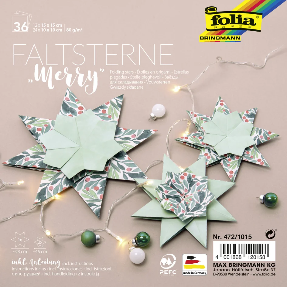 folia Set d'étoiles à plier 'Noel' (technique Meissner) - OEM 473/1015