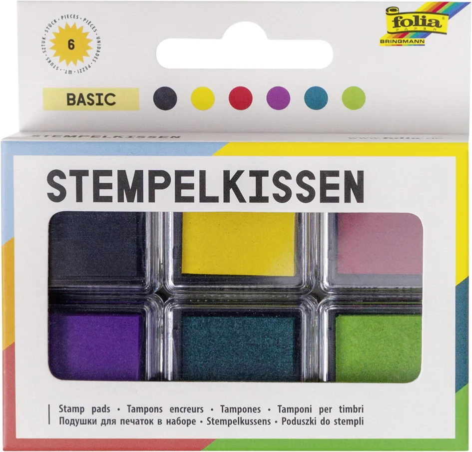 folia Tampon encreur set 'Fluo', 6 couleurs assorties - OEM 30182