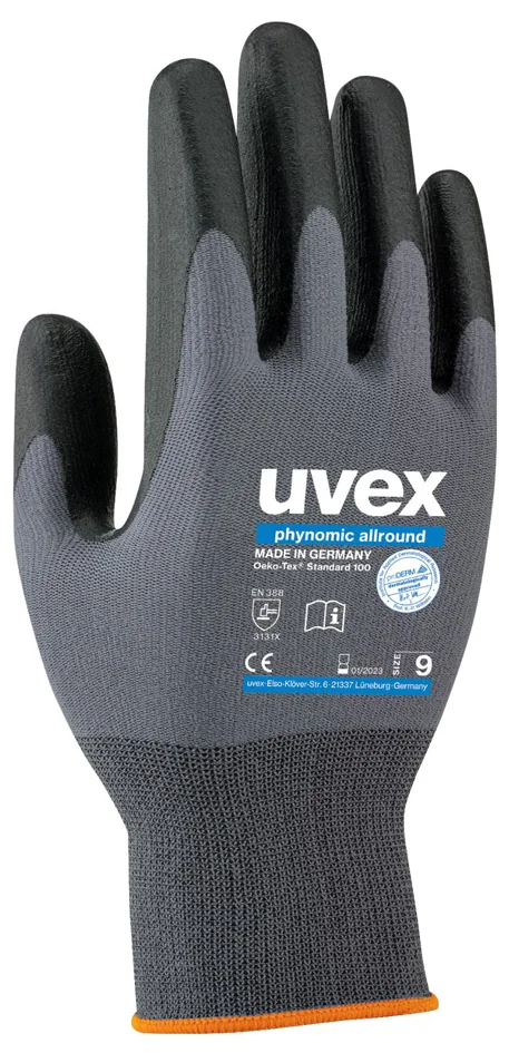 uvex Gants de travail phynomic allround, T. 09 - lot de 10 - OEM 6004909