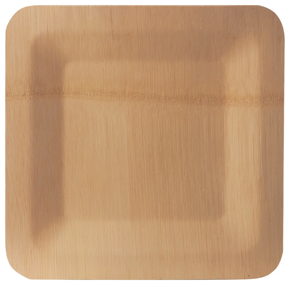 PAPSTAR Assiette en bambou 'pure', carré, 230x230 mm, par 10 - OEM 88037