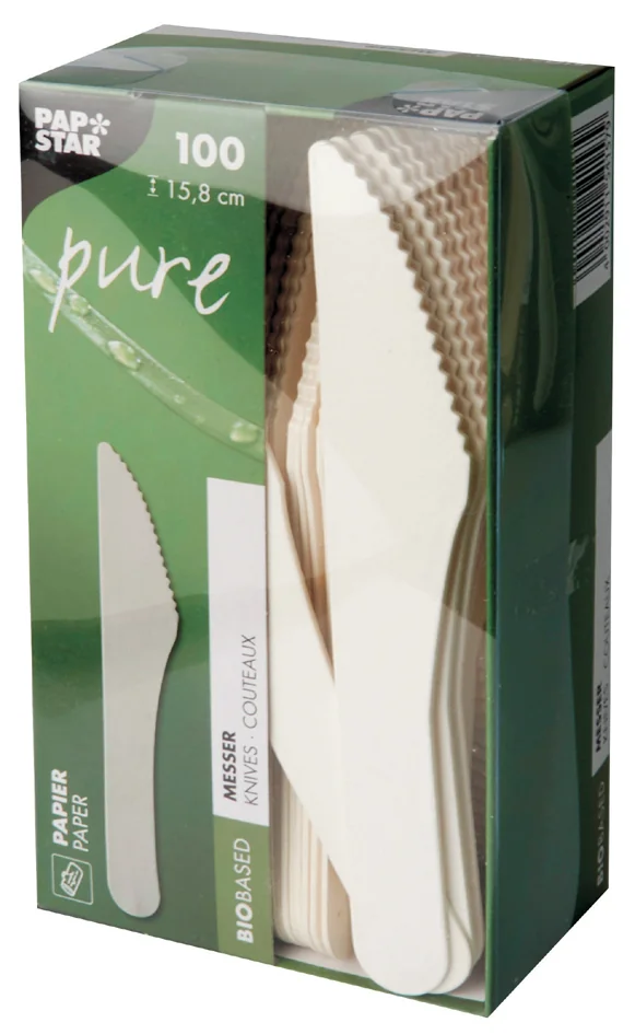 PAPSTAR Couteau en papier 'pure', longueur: 158 mm, blanc - OEM 88066