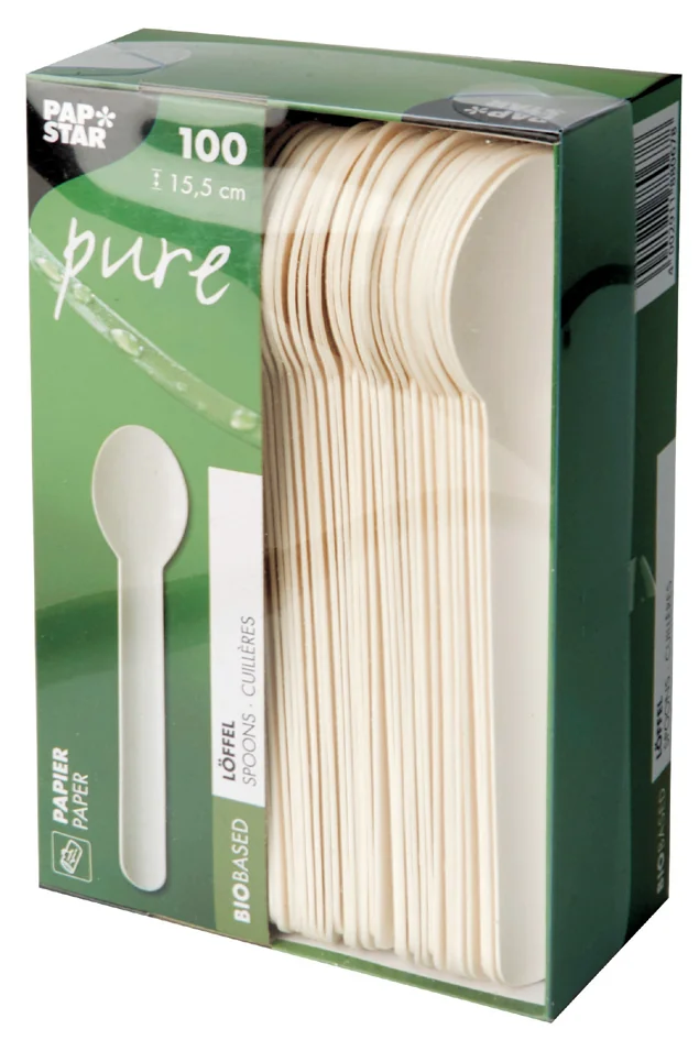 PAPSTAR Cuillère en papier 'pure', longueur: 155 mm, blanc - OEM 88067