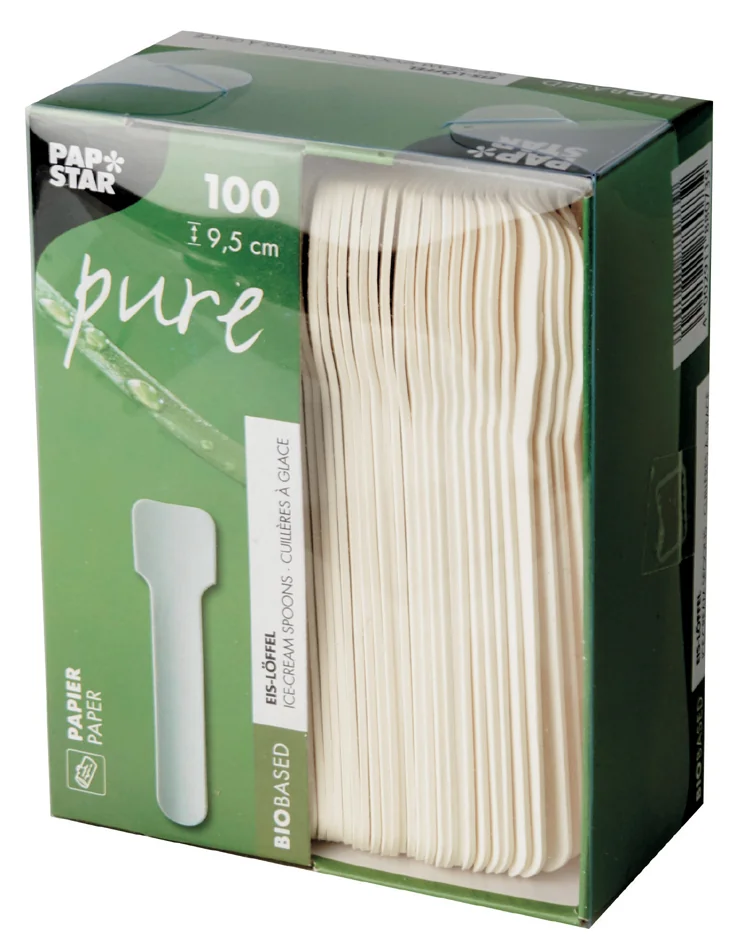 PAPSTAR Cuillère à glace en papier 'pure', blanc - OEM 88073