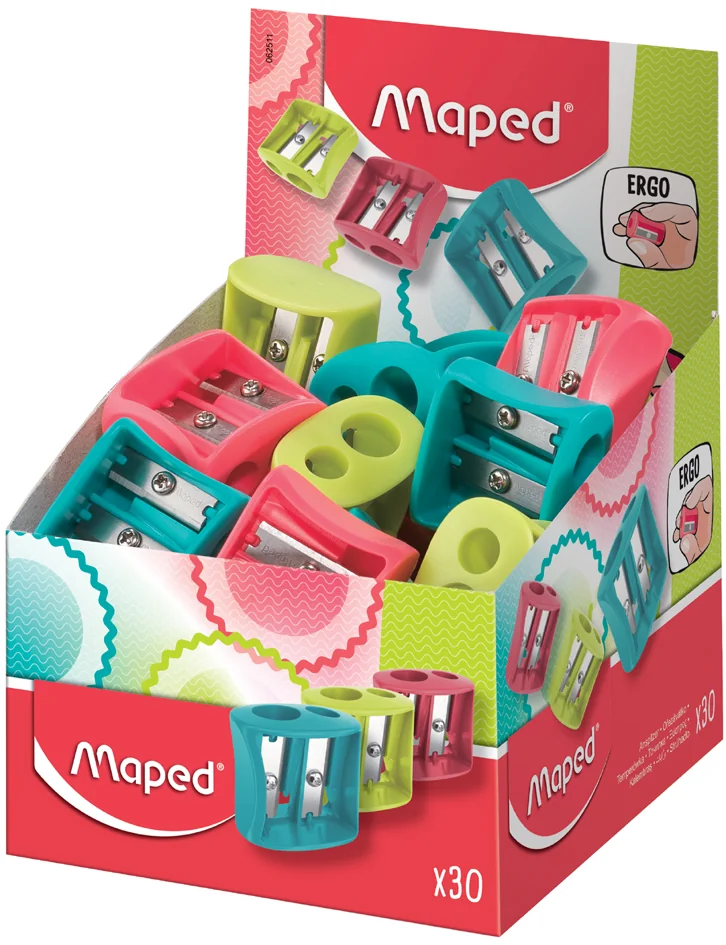 Maped Taille-crayon double Vivo, plastique, présentoir de 30 - lot de 30 - OEM 062511