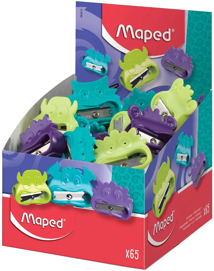 Maped Taille-crayon Vivo Monsters, en plastique, par 65 - lot de 65 - OEM 063511