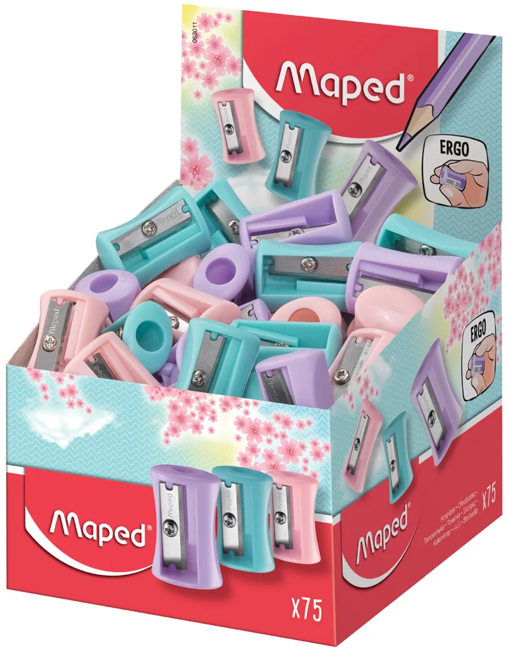 Maped Taille-crayon Vivo PASTEL, plastique, présentoir de 75 - lot de 75 - OEM 063011