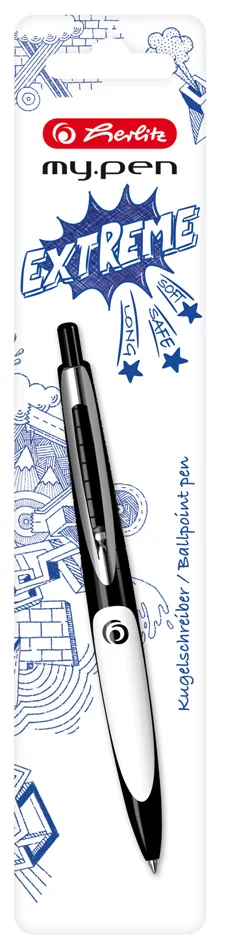 herlitz Stylo à bille rétractable my.pen, rose/blanc - OEM 300006796