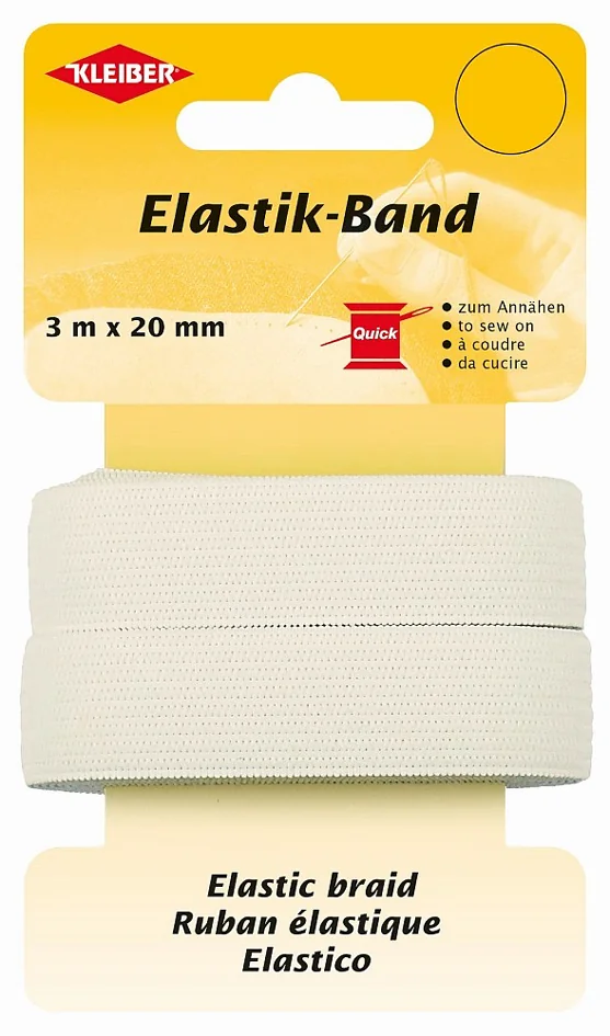 KLEIBER Ruban élastique, 3 m x 20 mm, blanc - OEM 71073
